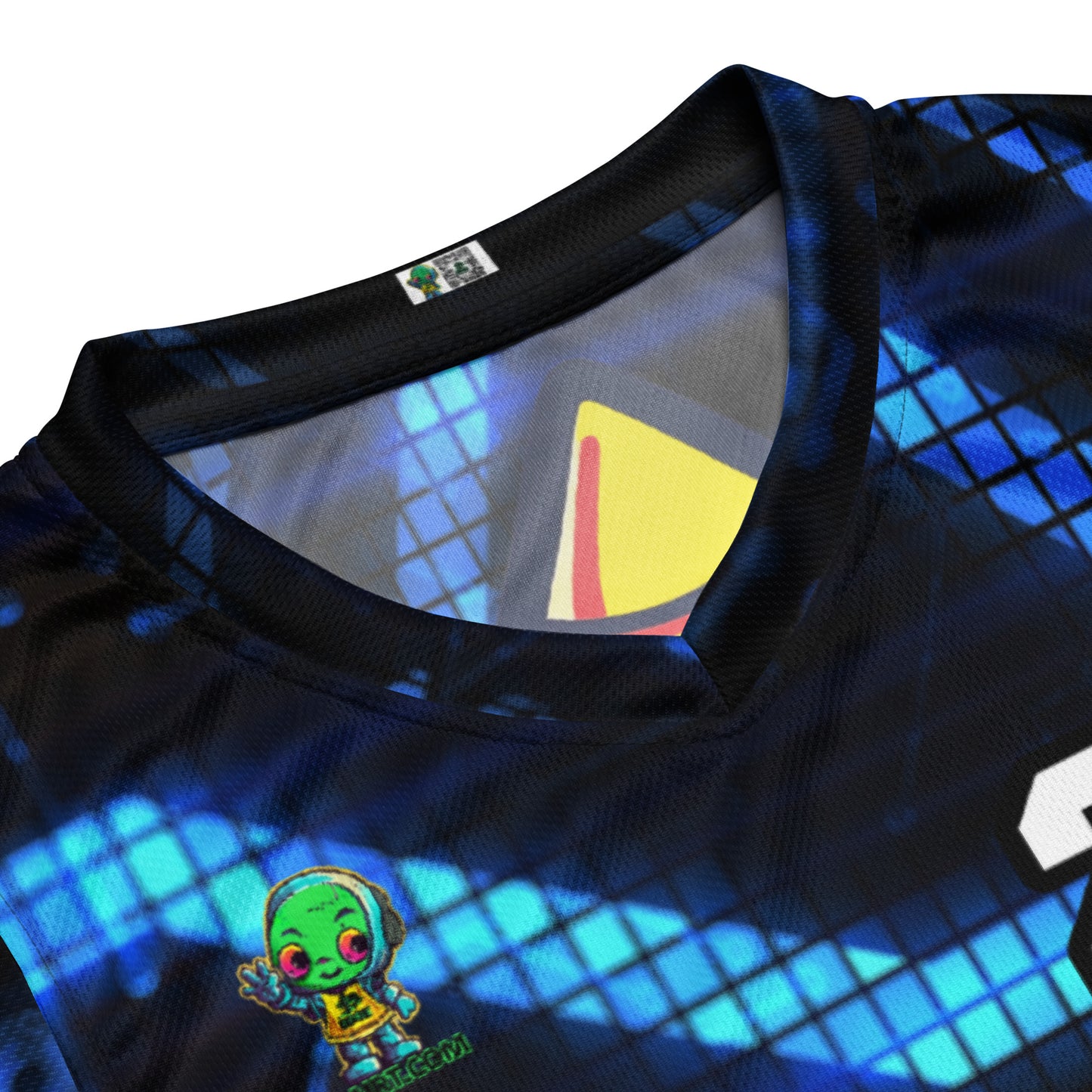 Zippy Zoid - Recycled unisex basketball jersey - Digital Pulse Colorway