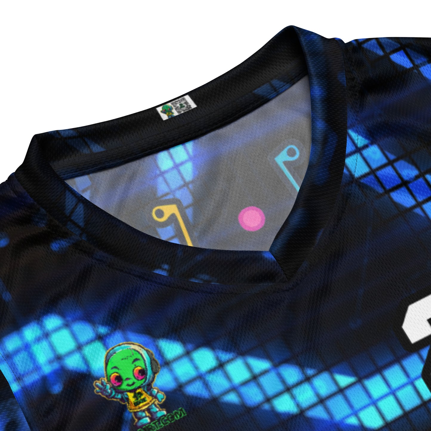 Robo Rebel - Recycled unisex basketball jersey - Digital Pulse Colorway