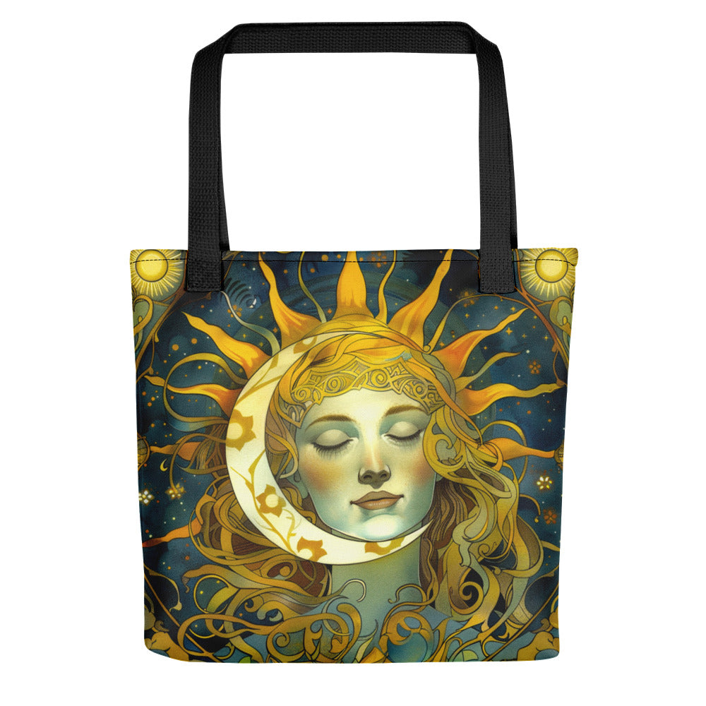 Cosmic Harmony: Sun and Moon Balance - Eco Tote Bag