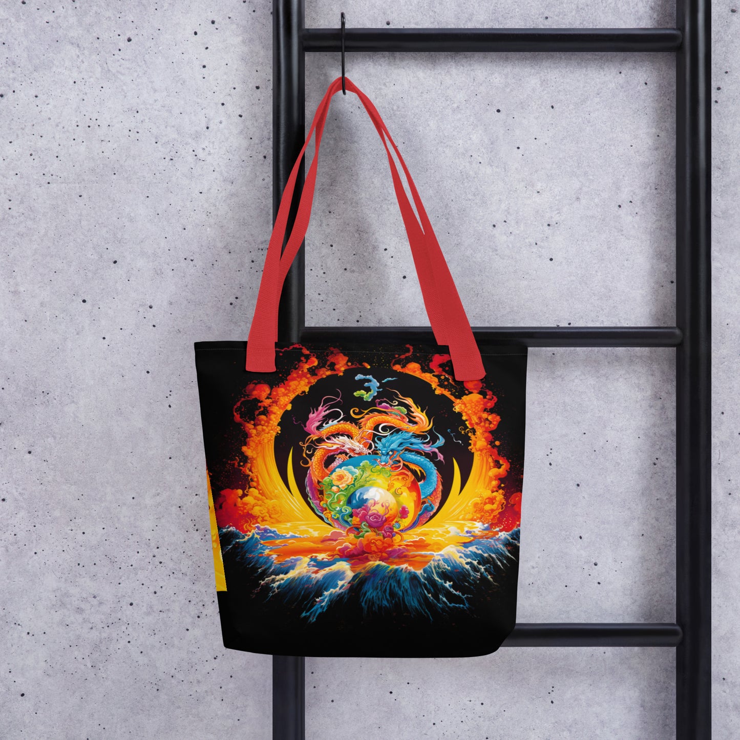 Eternal Harmony: Dual Dragon Tote Bag