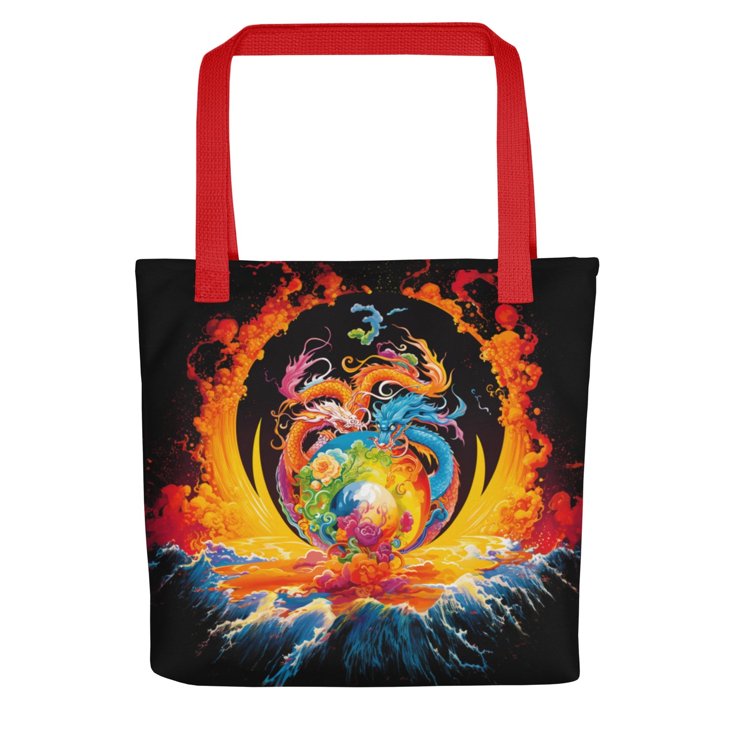 Eternal Harmony: Dual Dragon Tote Bag