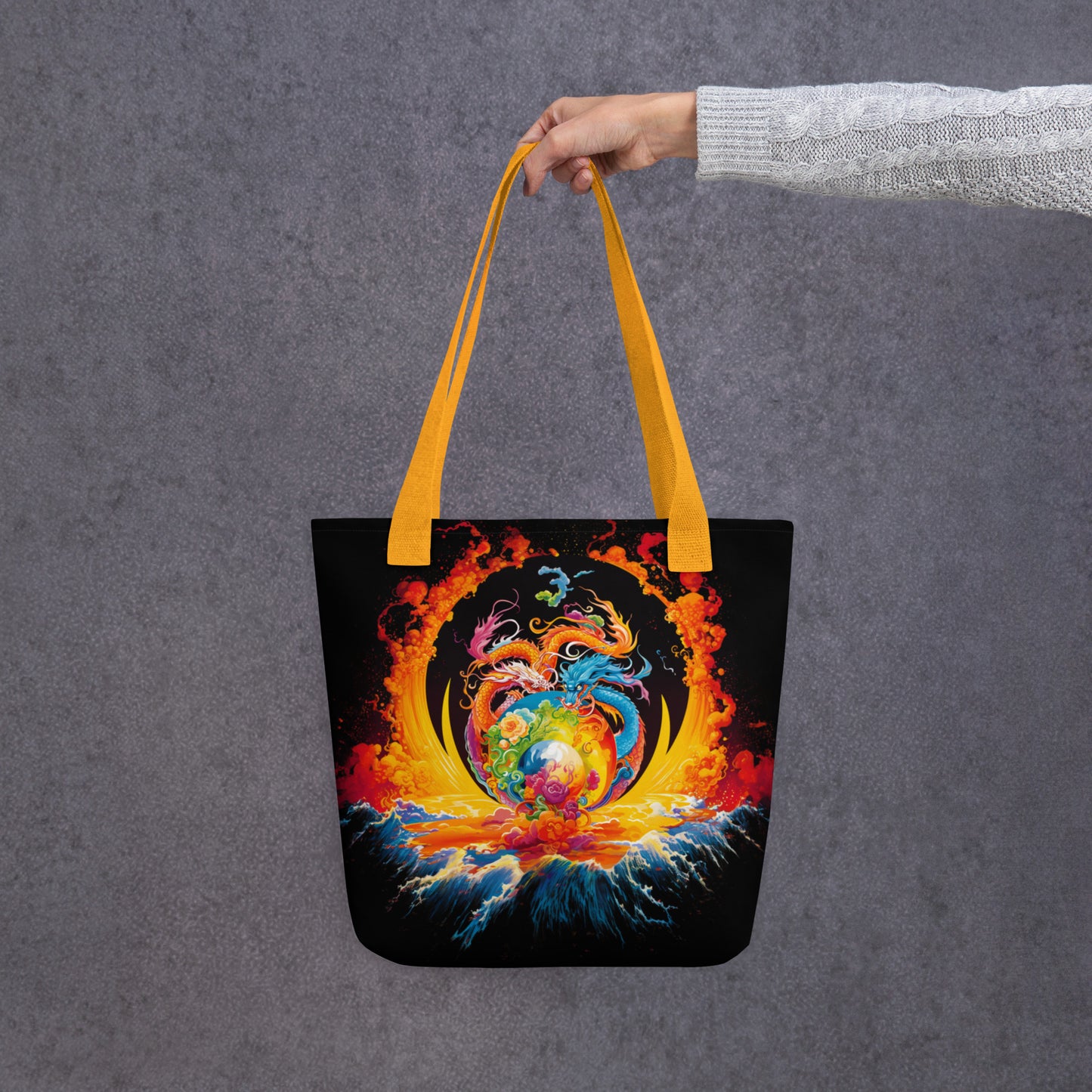 Eternal Harmony: Dual Dragon Tote Bag