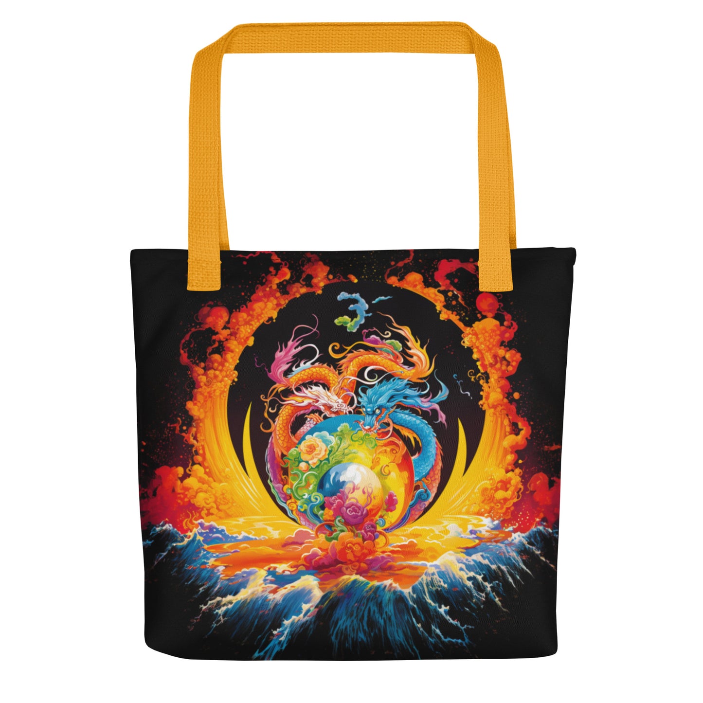 Eternal Harmony: Dual Dragon Tote Bag