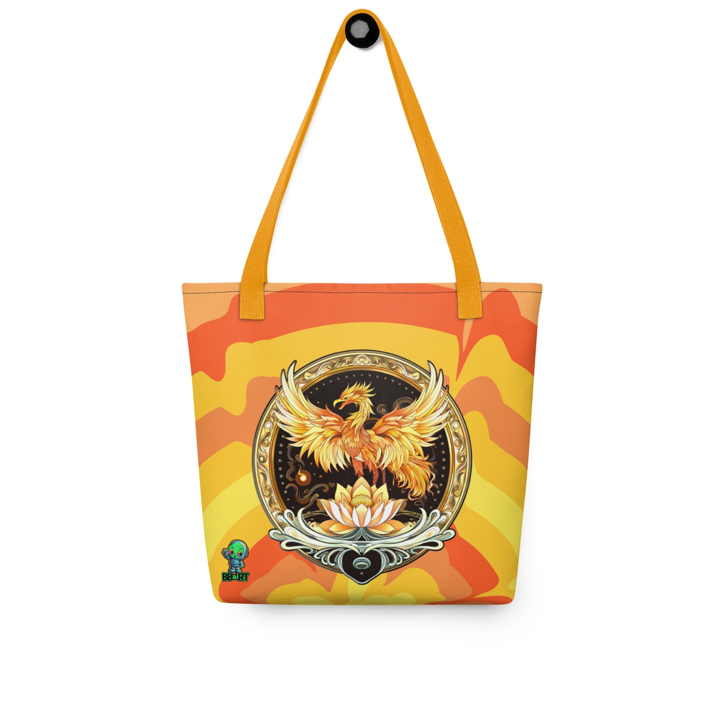 Elemental Harmony: Fiery Phoenix and Calm Lotus - Tote bag