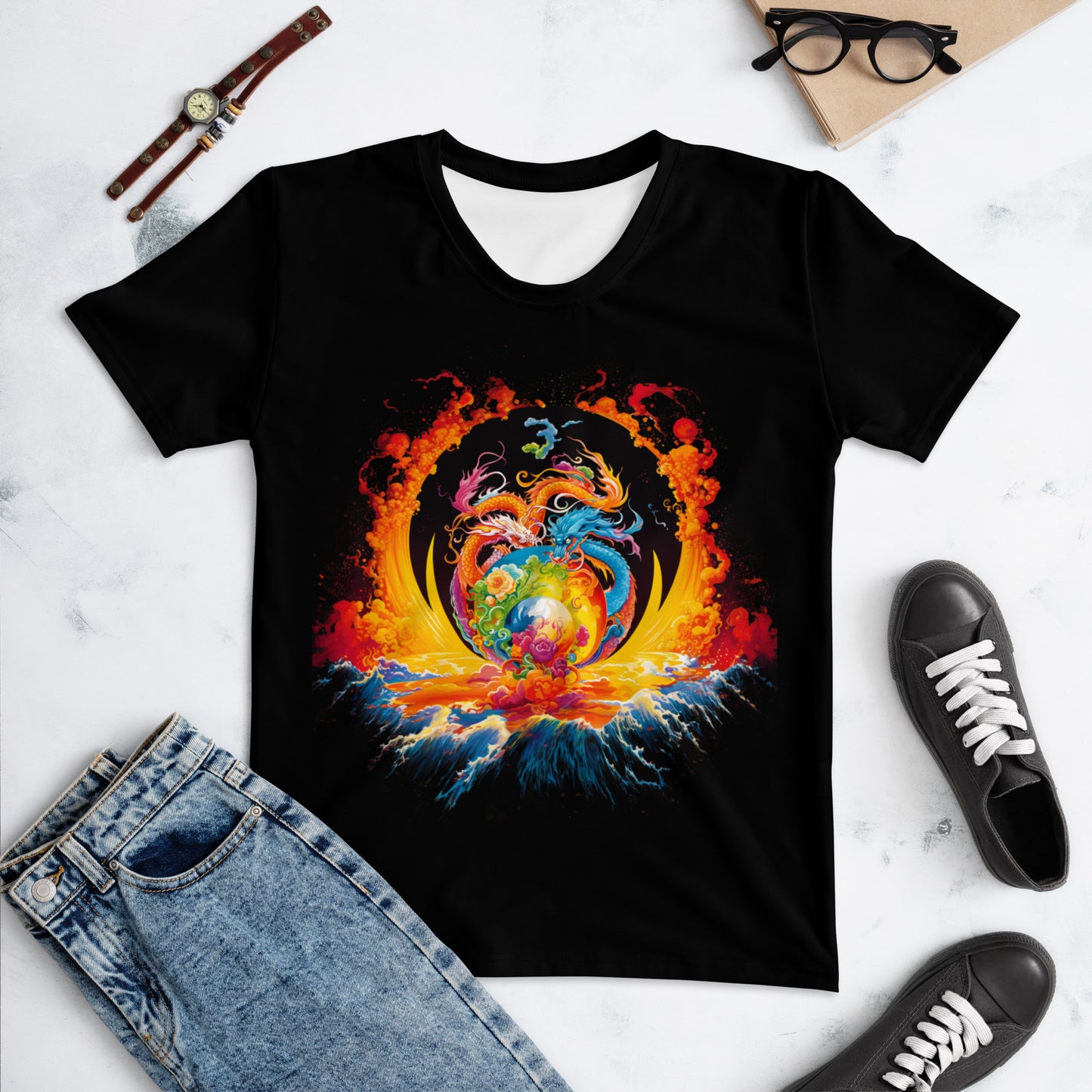 Eternal Harmony: Dual Dragon Women's T-Shirt