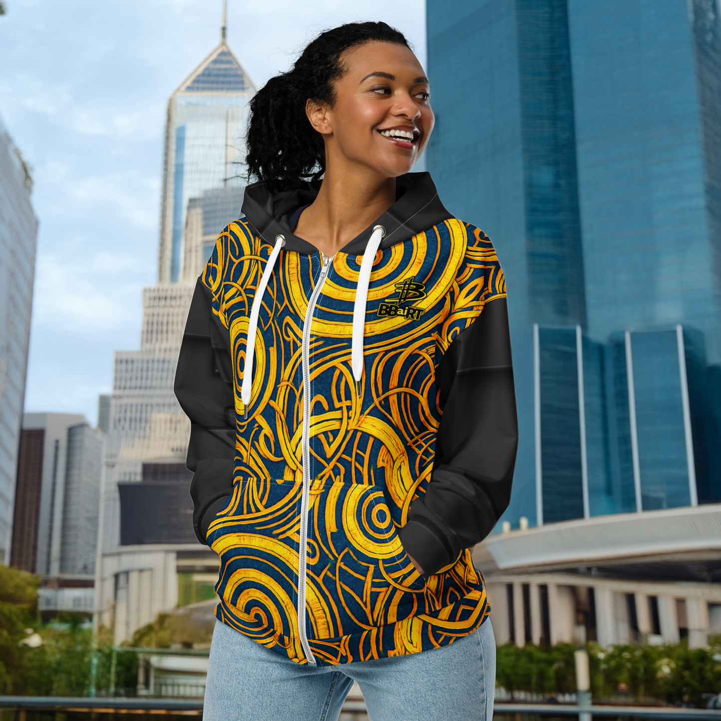 The Mask of Compassion: Landon - Unisex All-Over Print Zip Hoodie