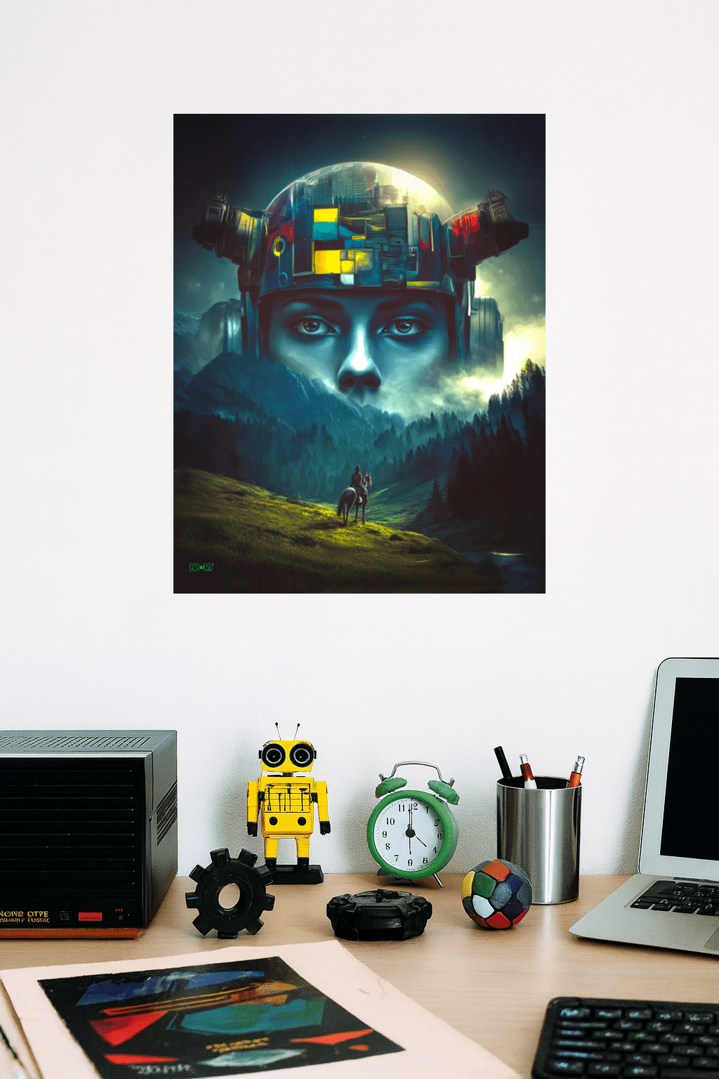 Ascension of the Neon Oracle – Photo Paper Poster - BBairt