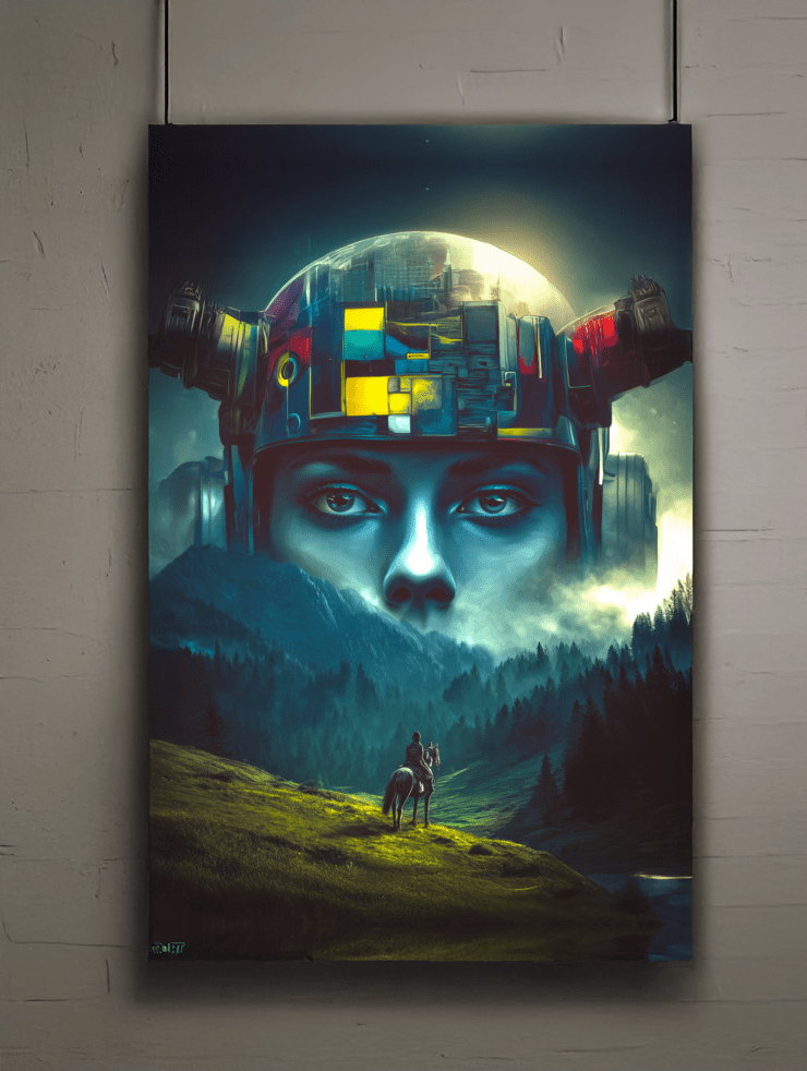 Ascension of the Neon Oracle – Photo Paper Poster - BBairt