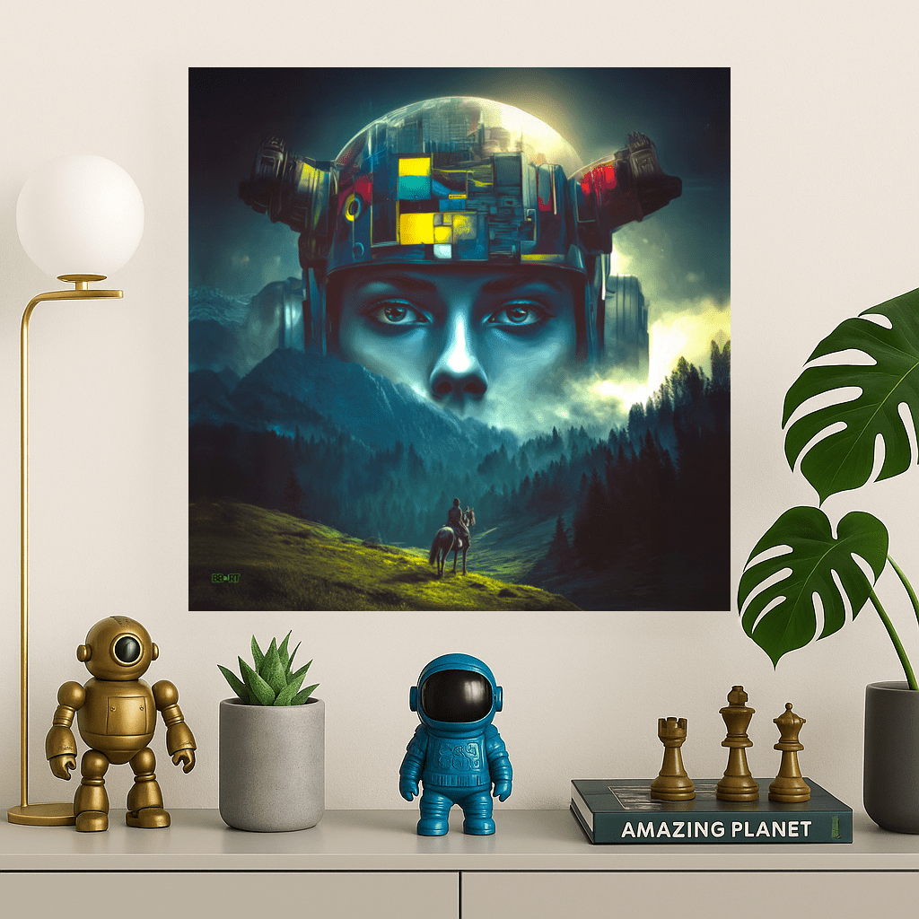 Ascension of the Neon Oracle – Photo Paper Poster - BBairt