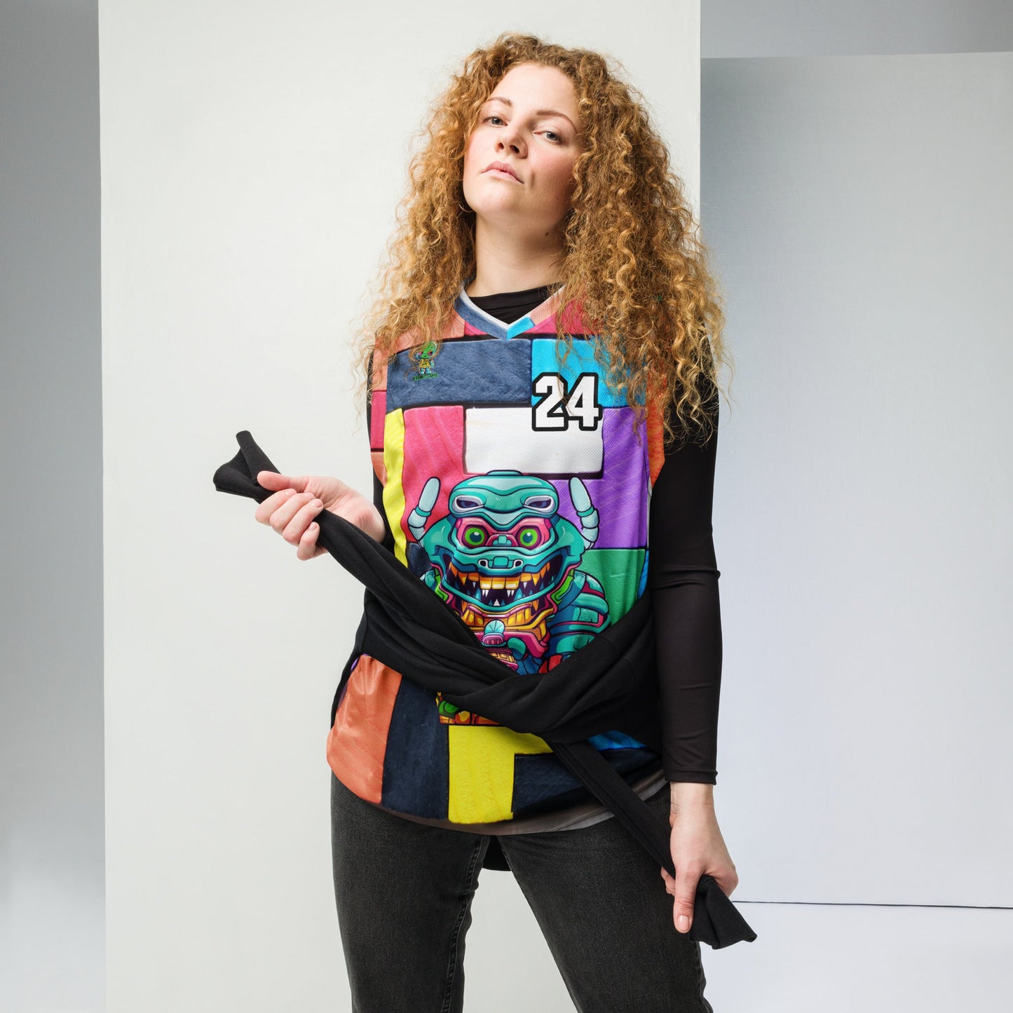 Astro Protector - Recycled unisex basketball jersey - Block Fusion Colorway - BBairt
