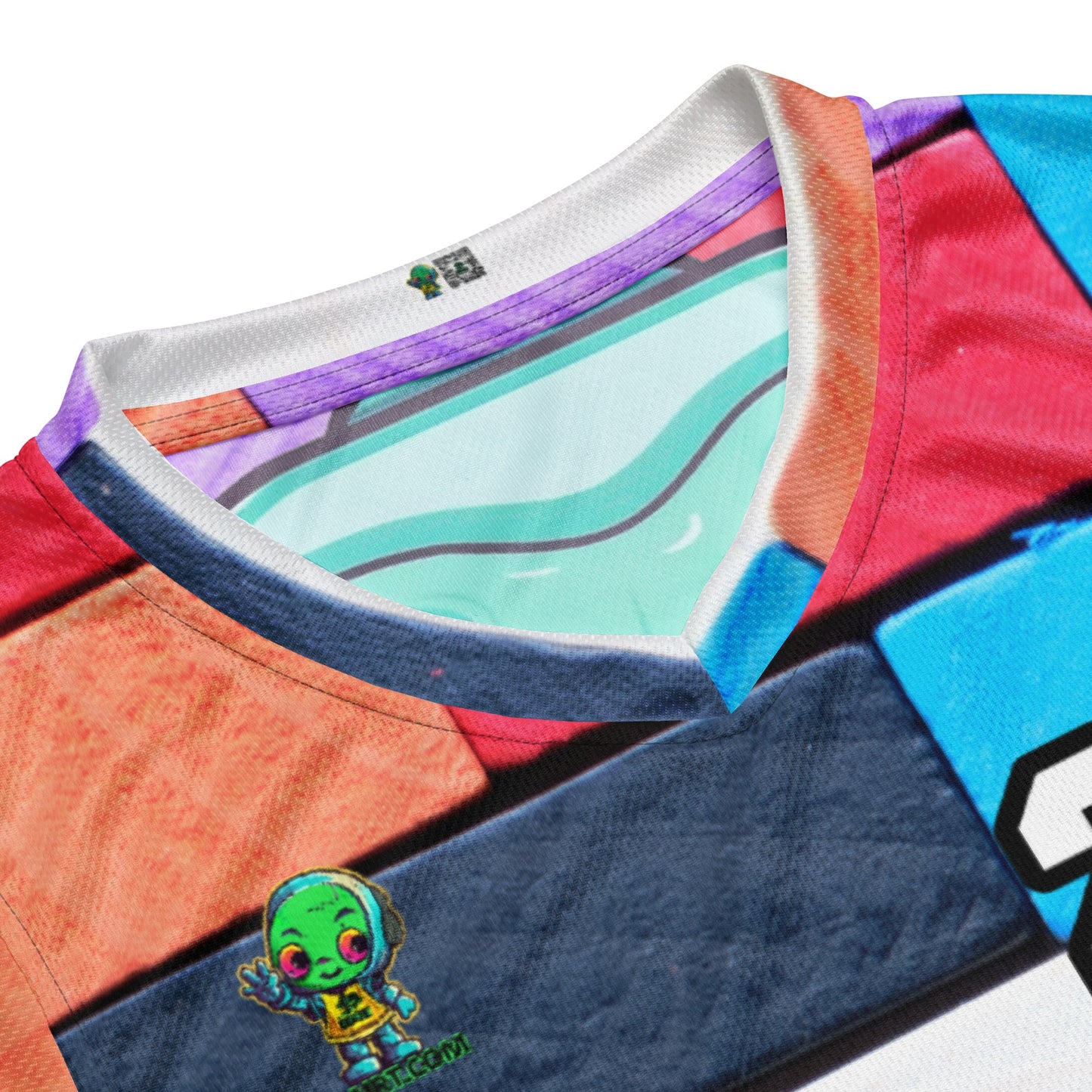 Astro Protector - Recycled unisex basketball jersey - Block Fusion Colorway - BBairt