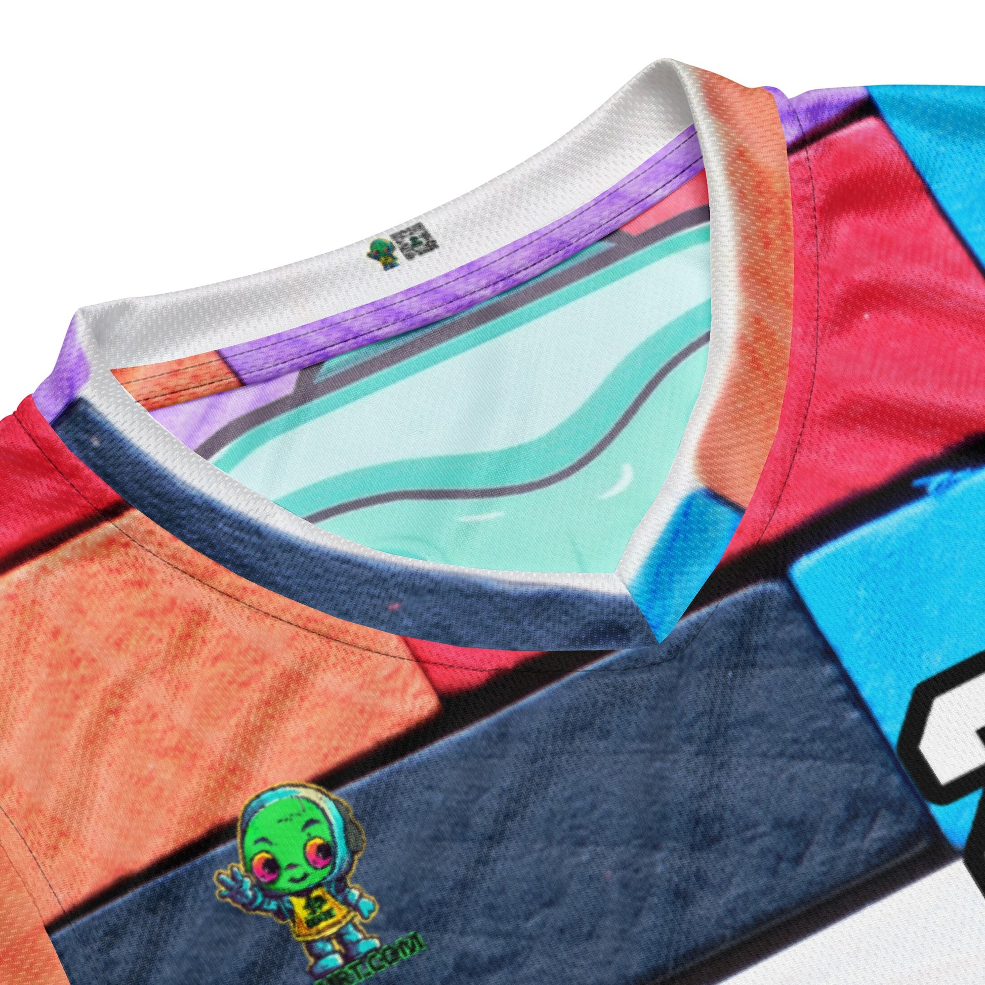 Astro Protector - Recycled unisex basketball jersey - Block Fusion Colorway - BBairt