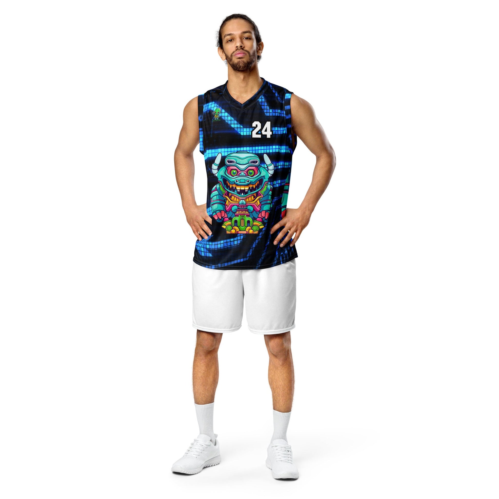 Astro Protector - Recycled unisex basketball jersey - Digital Pulse Colorway - BBairt