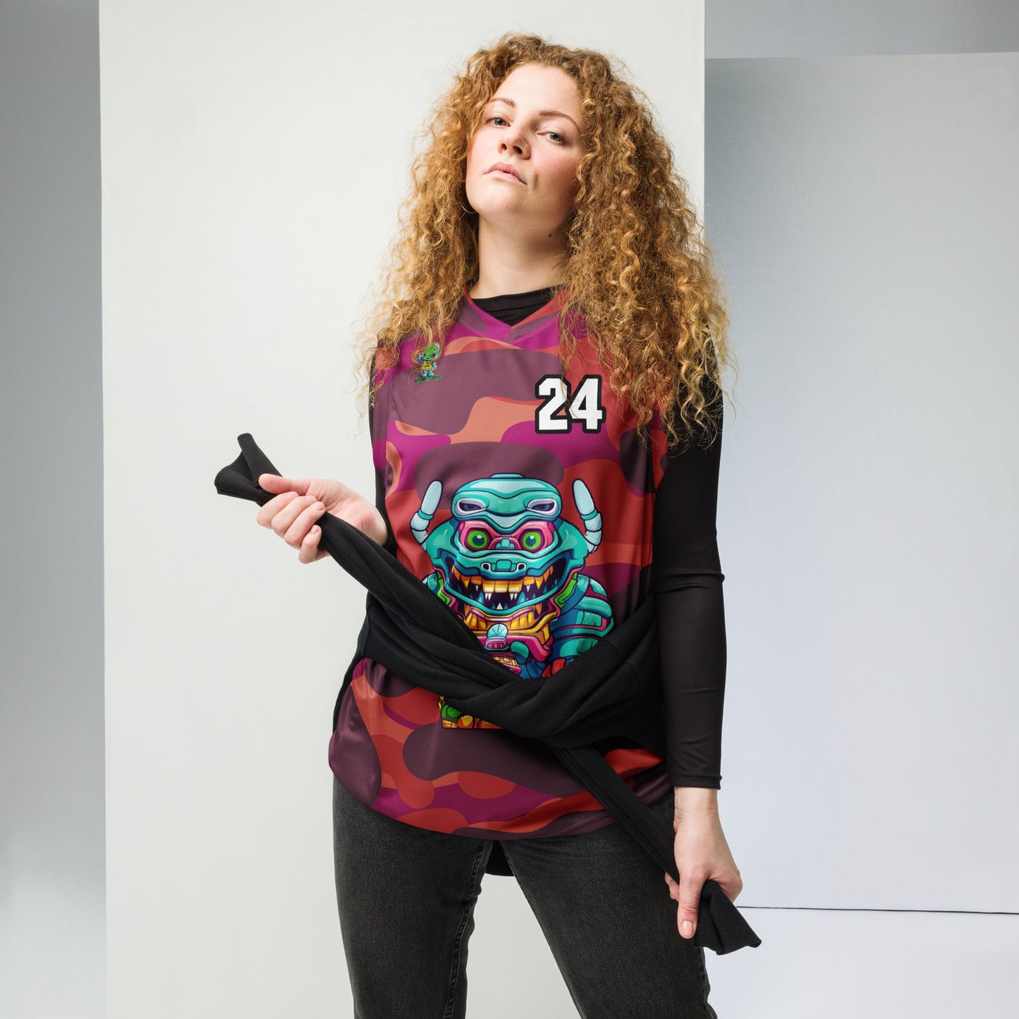 Astro Protector - Recycled unisex basketball jersey - Inferno Camo Colorway - BBairt