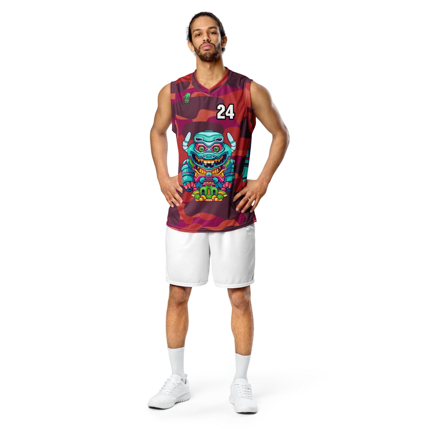Astro Protector - Recycled unisex basketball jersey - Inferno Camo Colorway - BBairt