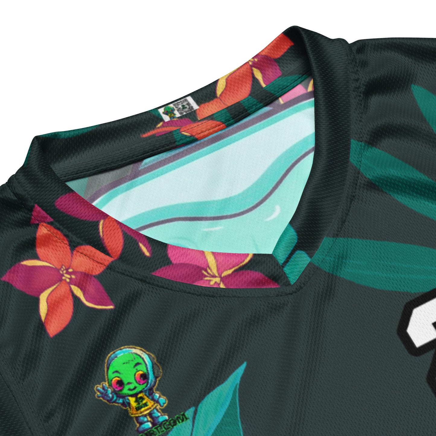 Astro Protector - Recycled unisex basketball jersey - Midnight Jungle Colorway - BBairt