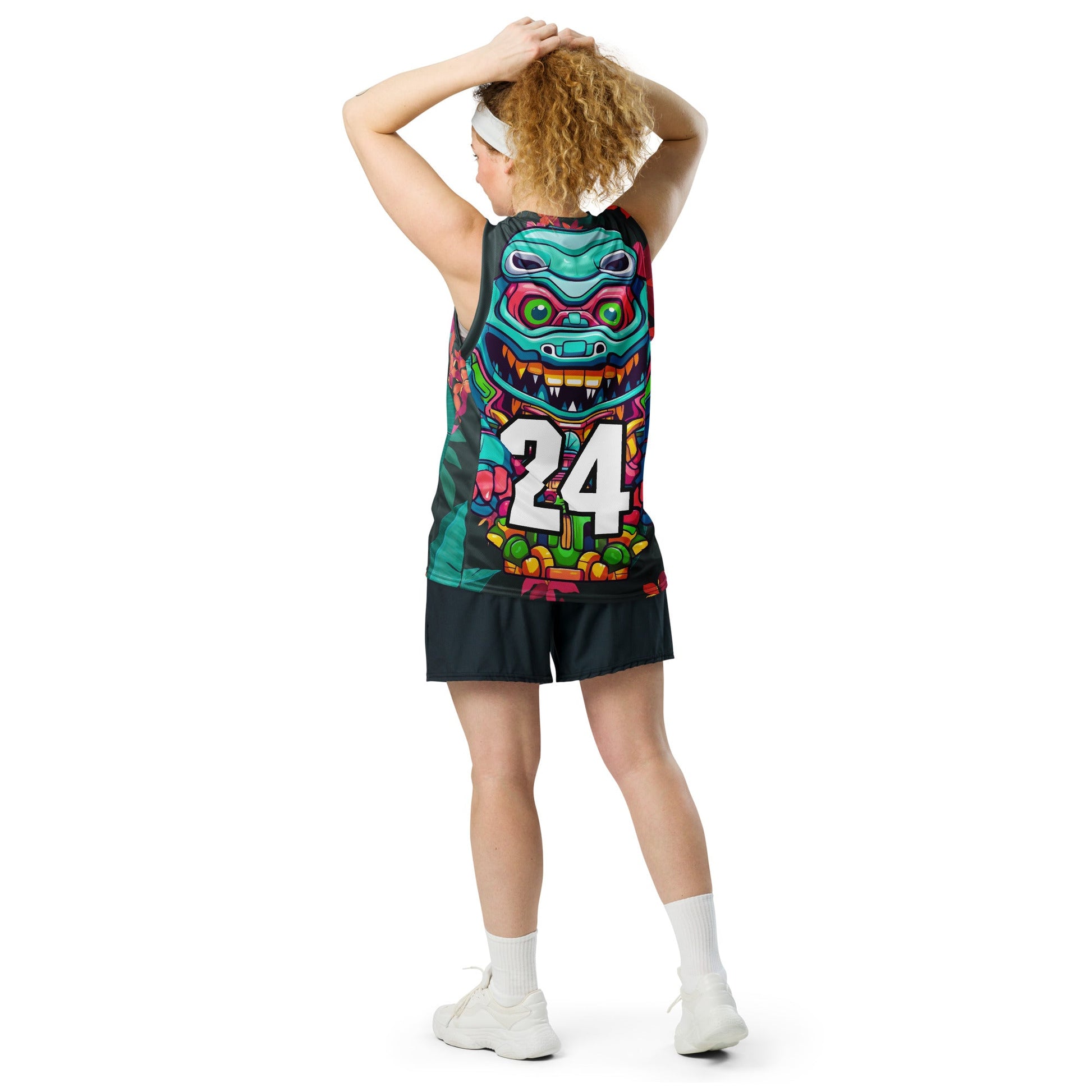 Astro Protector - Recycled unisex basketball jersey - Midnight Jungle Colorway - BBairt