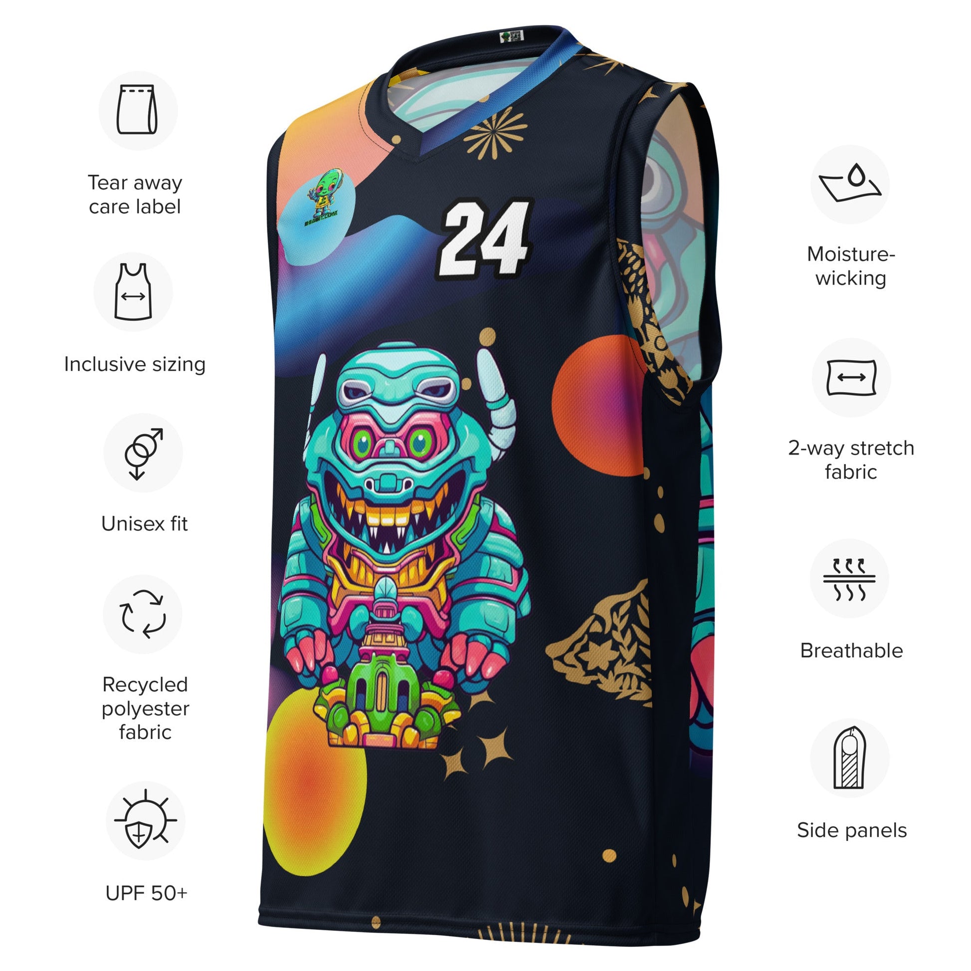 Astro Protector - Recycled unisex basketball jersey - Nebula Night Colorway - BBairt