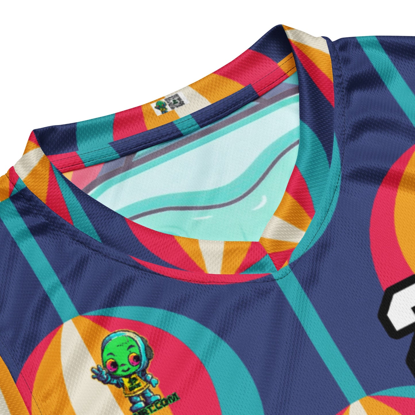 Astro Protector - Recycled unisex basketball jersey - Retro Carnival Colorway - BBairt