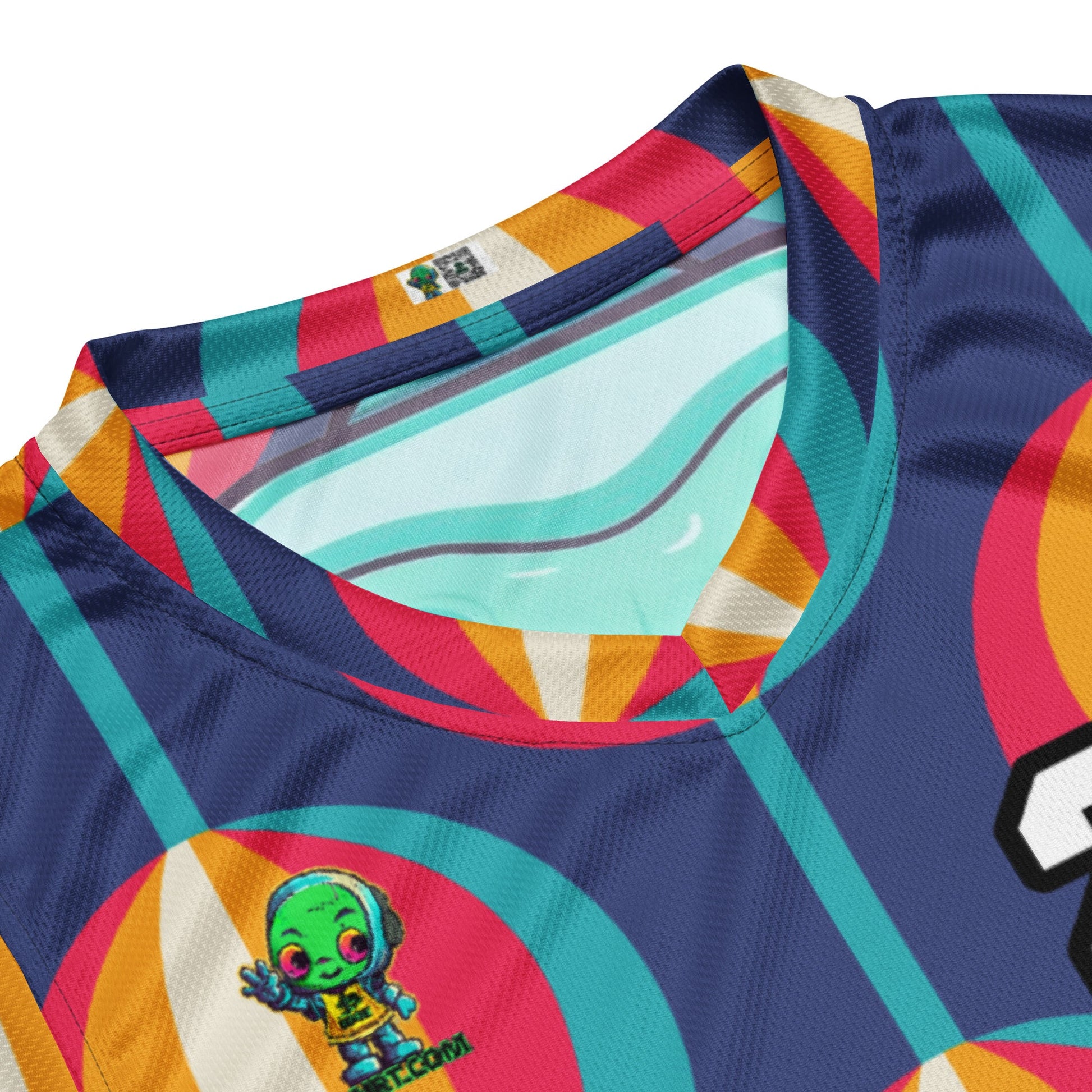 Astro Protector - Recycled unisex basketball jersey - Retro Carnival Colorway - BBairt