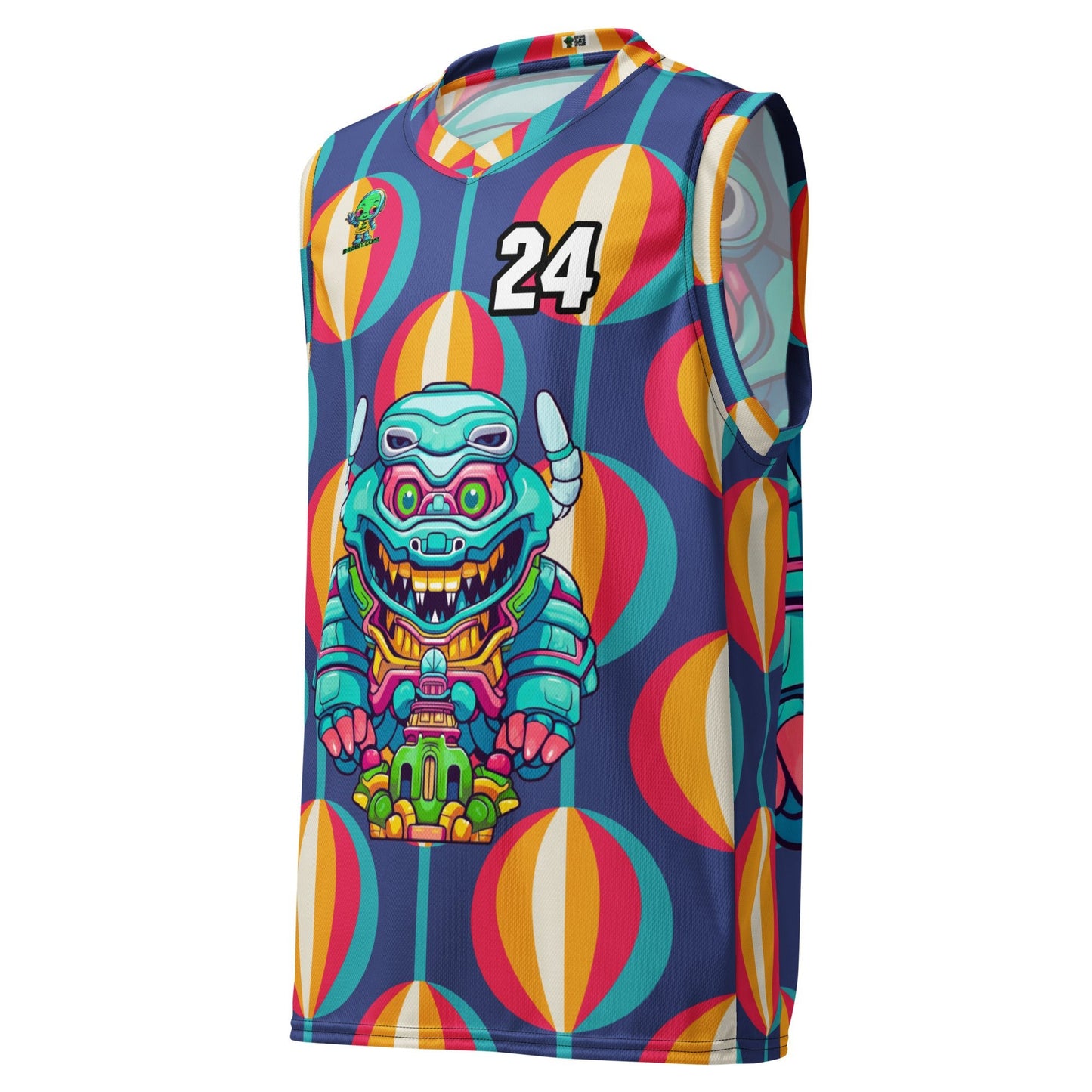 Astro Protector - Recycled unisex basketball jersey - Retro Carnival Colorway - BBairt