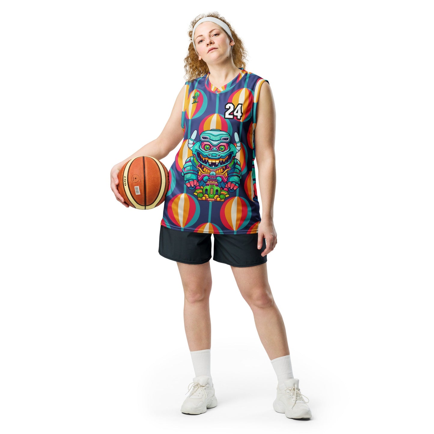 Astro Protector - Recycled unisex basketball jersey - Retro Carnival Colorway - BBairt