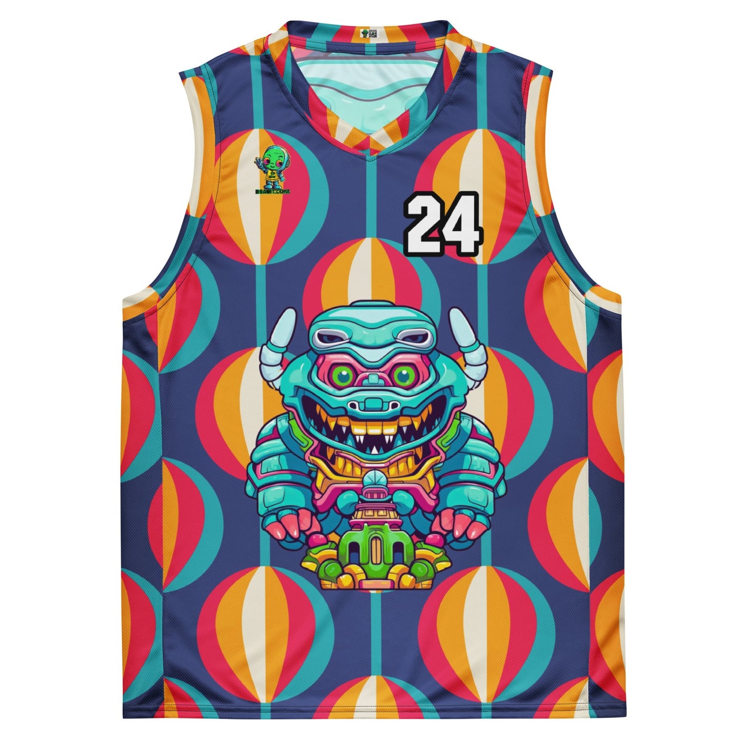 Astro Protector - Recycled unisex basketball jersey - Retro Carnival Colorway - BBairt