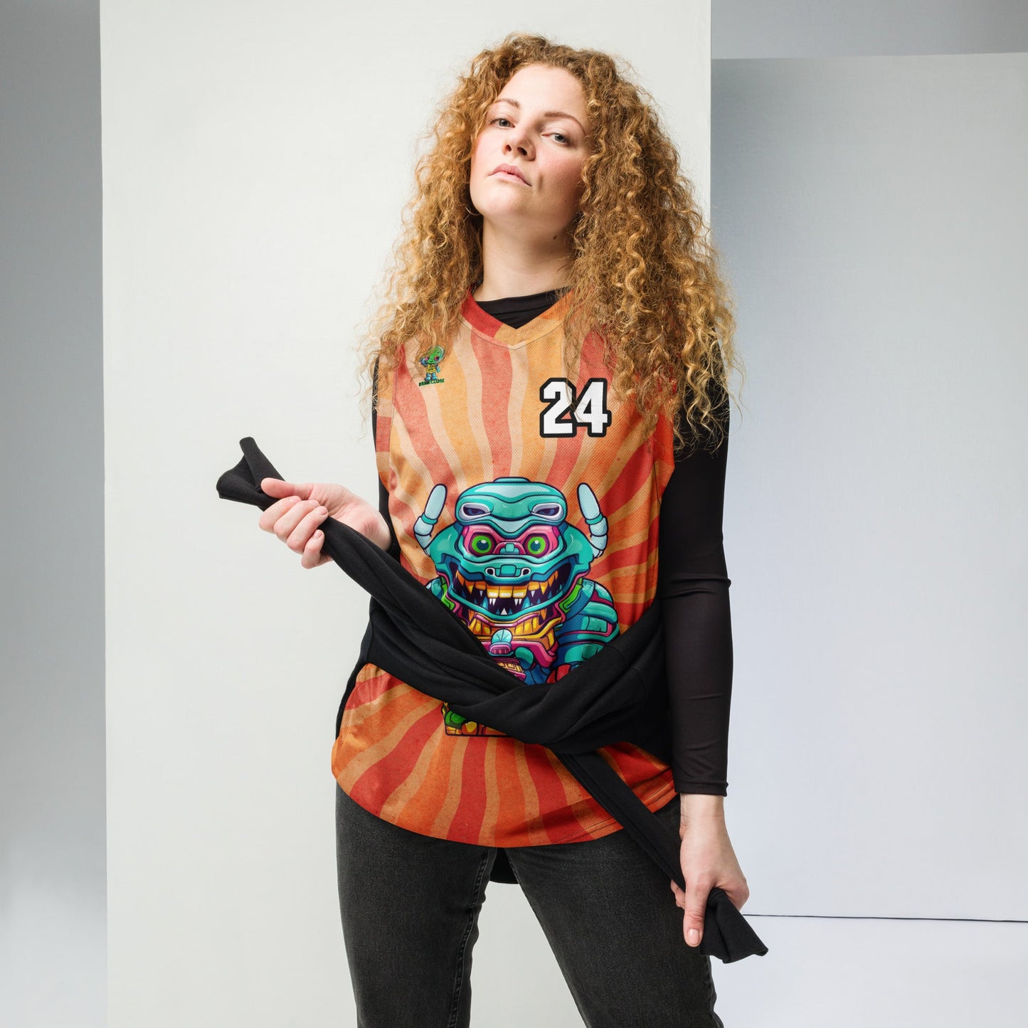 Astro Protector - Recycled unisex basketball jersey - Solar Flare Colorway - BBairt