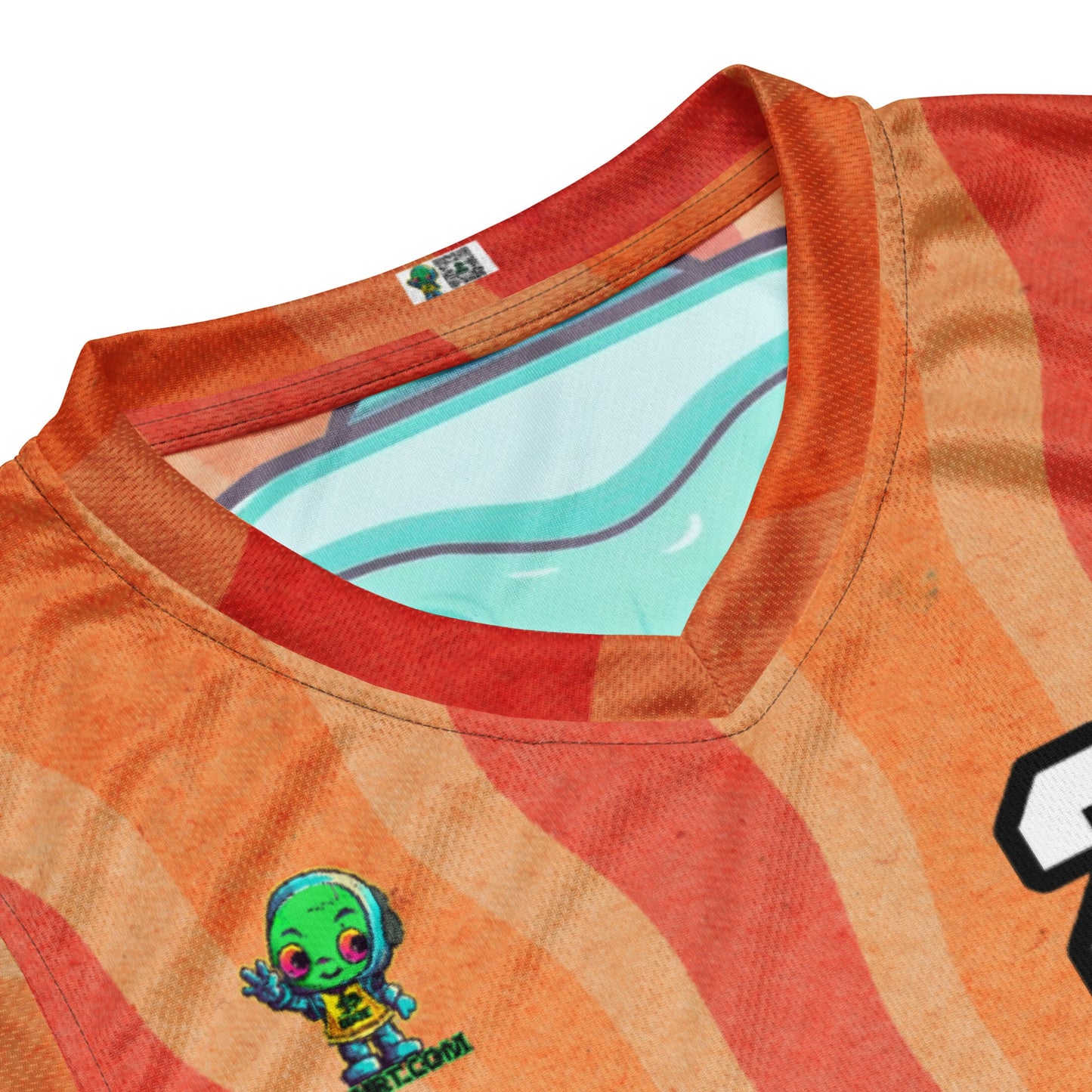 Astro Protector - Recycled unisex basketball jersey - Solar Flare Colorway - BBairt