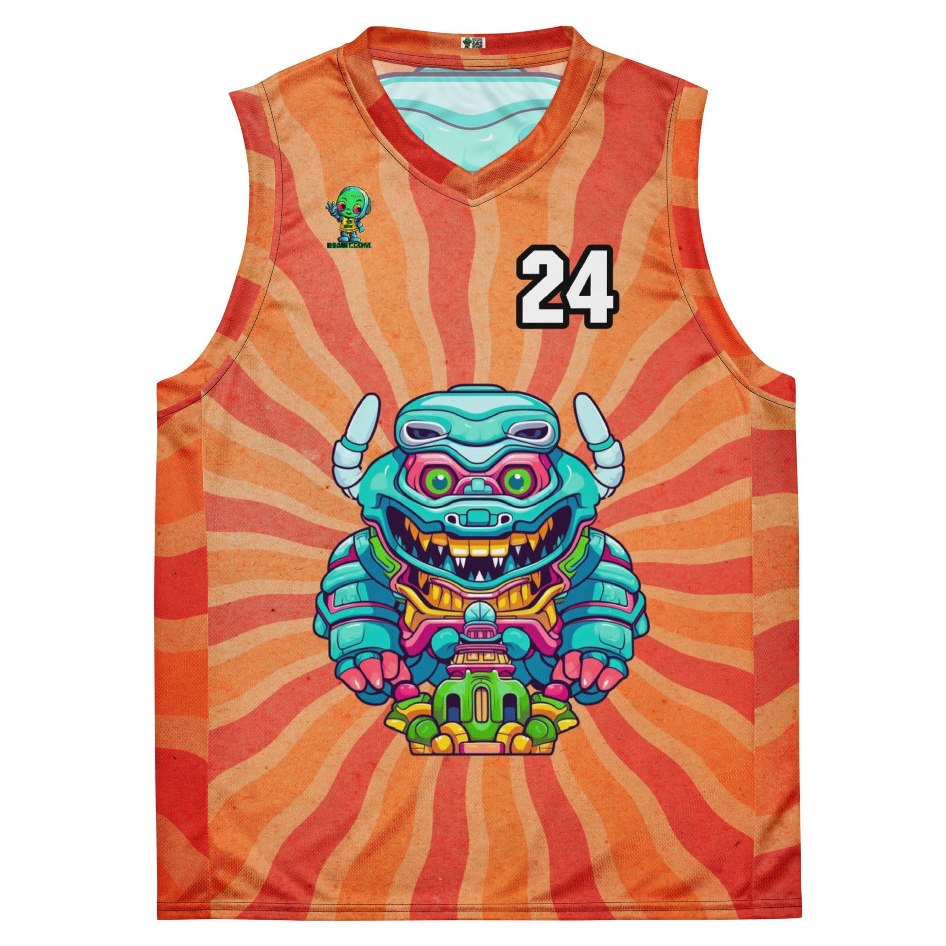 Astro Protector - Recycled unisex basketball jersey - Solar Flare Colorway - BBairt