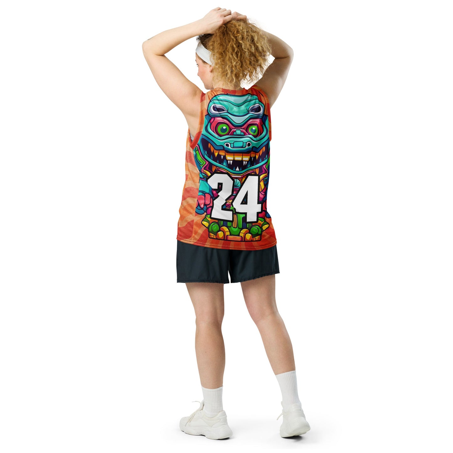 Astro Protector - Recycled unisex basketball jersey - Solar Flare Colorway - BBairt
