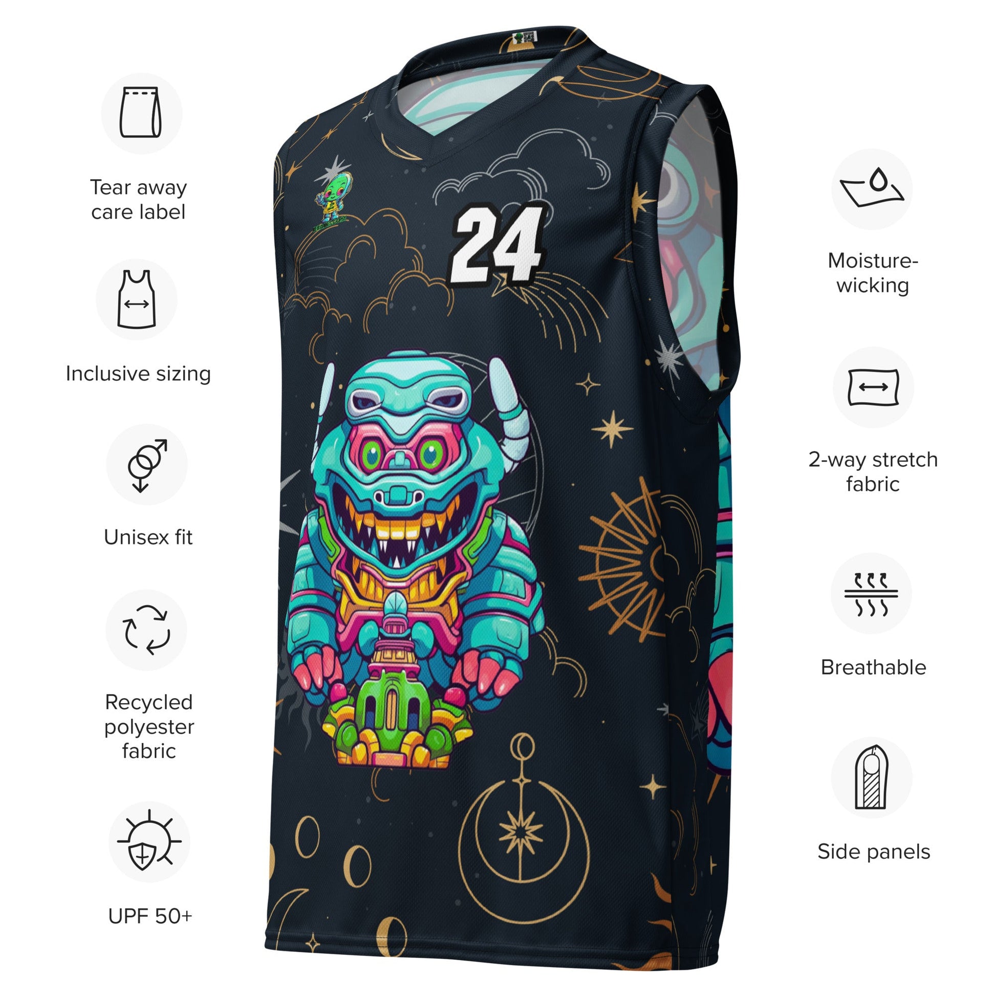 Astro Protector - Recycled unisex basketball jersey - Starry Odyssey Colorway - BBairt