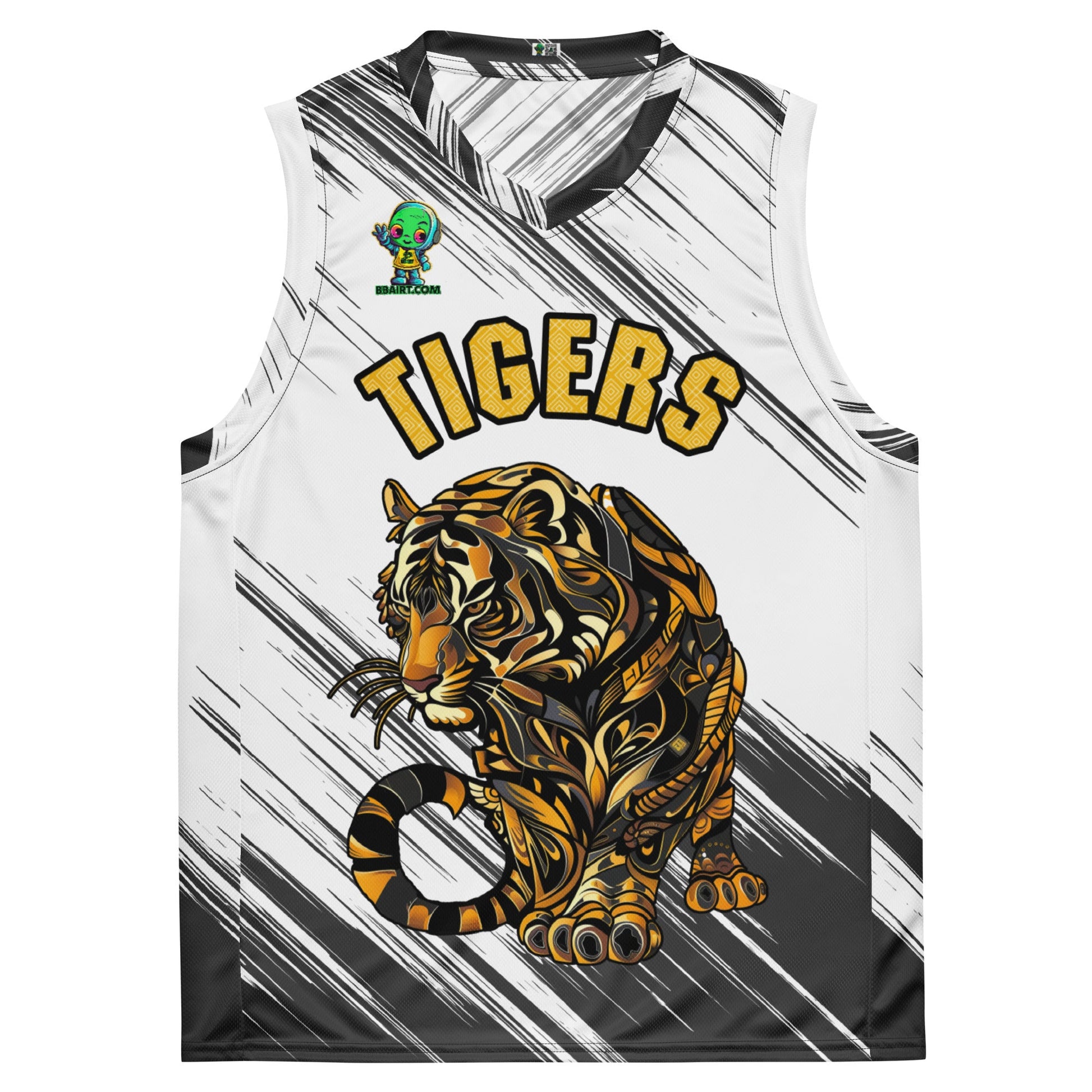 Bengal Brilliance - Recycled unisex basketball jersey - Abstract Black and White - BBairt