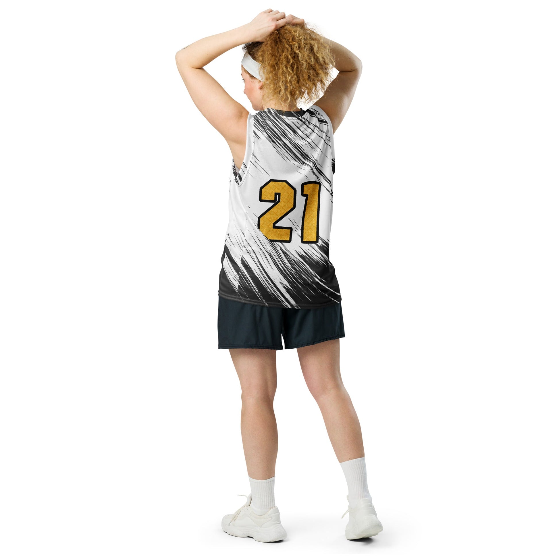 Bengal Brilliance - Recycled unisex basketball jersey - Abstract Black and White - BBairt
