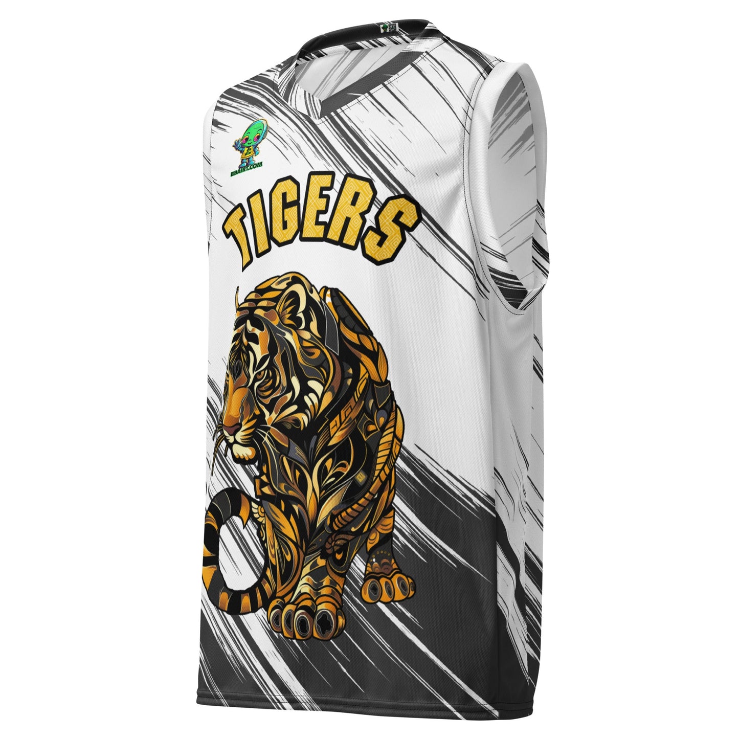 Bengal Brilliance - Recycled unisex basketball jersey - Abstract Black and White - BBairt