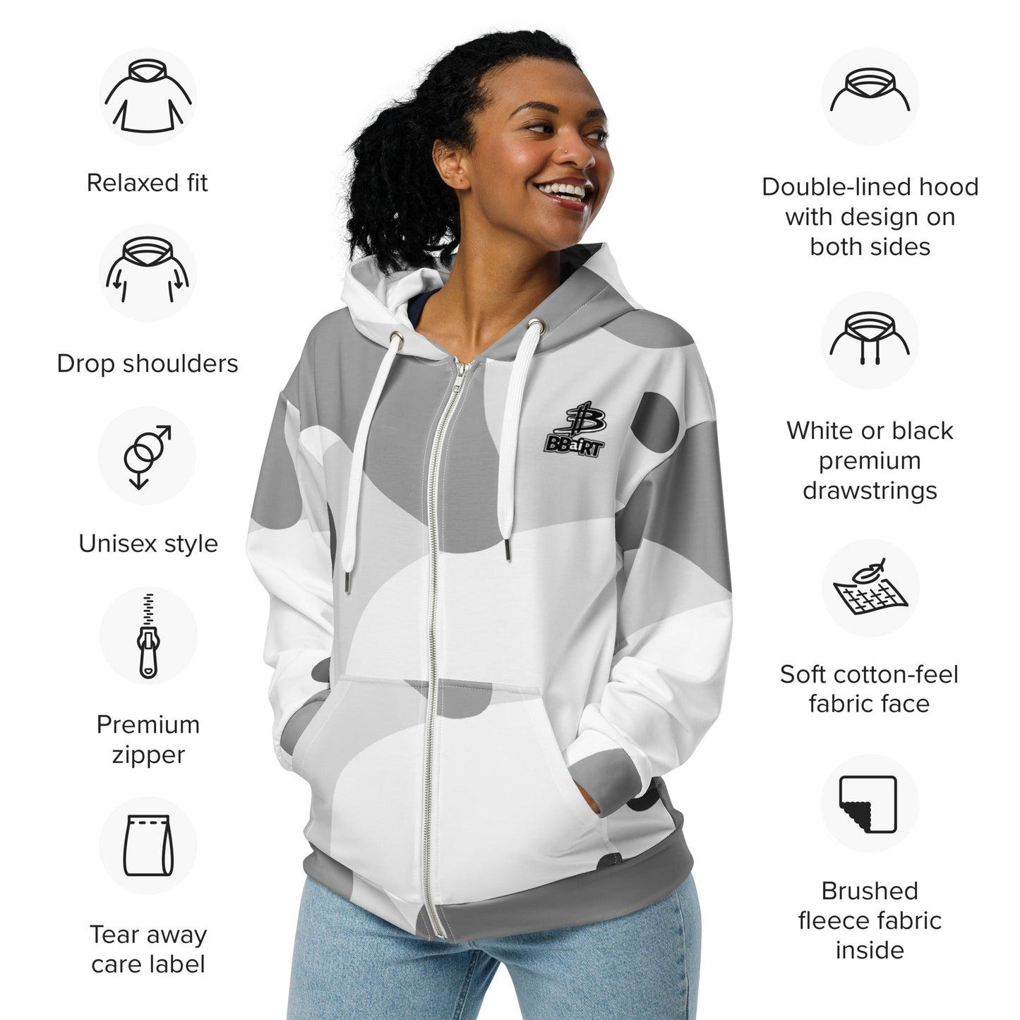 Blinky the Robopup - Unisex All - Over Print Zip Hoodie - BBairt