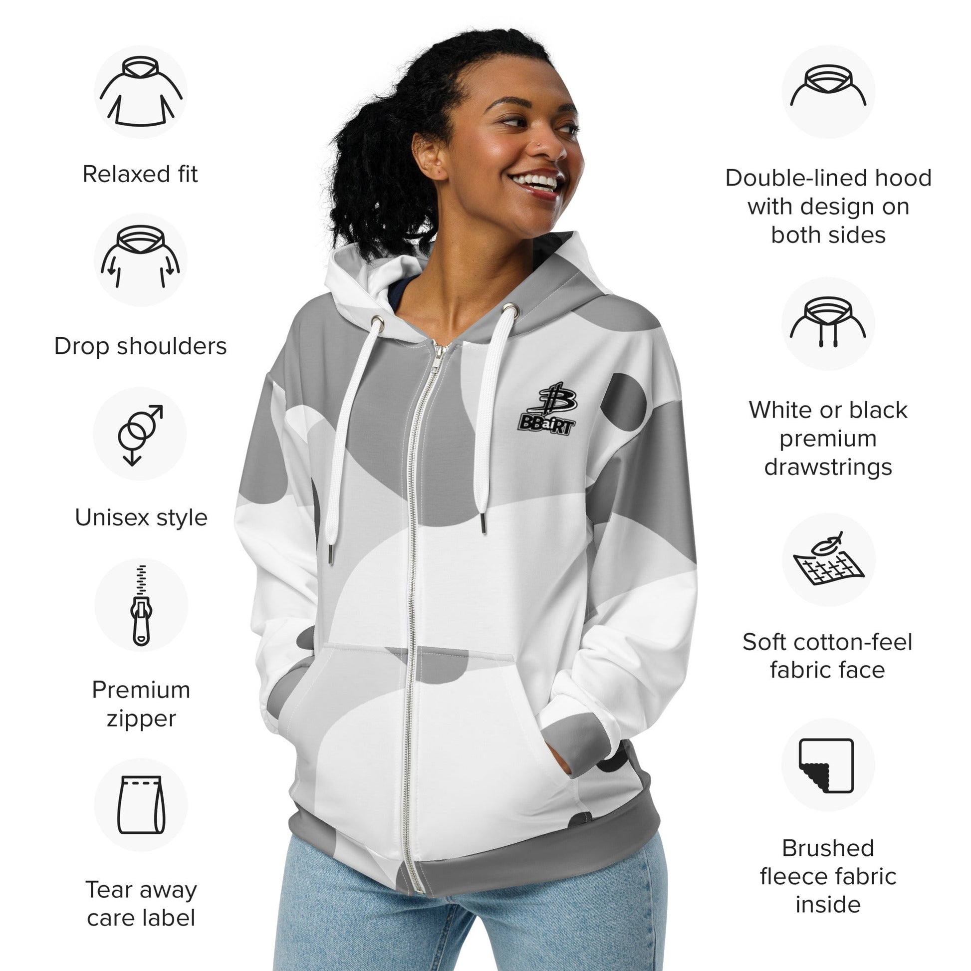 Blinky the Robopup - Unisex All - Over Print Zip Hoodie - BBairt