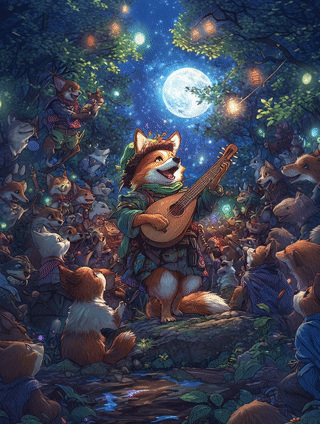 The Woodland Serenade - Framed Matte Poster