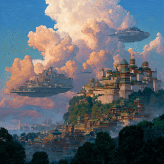 Citadels of the Cumulus Way – Desk Mat