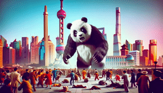 Pandaemonium in Pudong - Photo paper poster