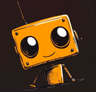 Orange Bot Buddy - Desk Mat