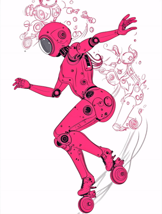 Neon Glide – Desk Mat