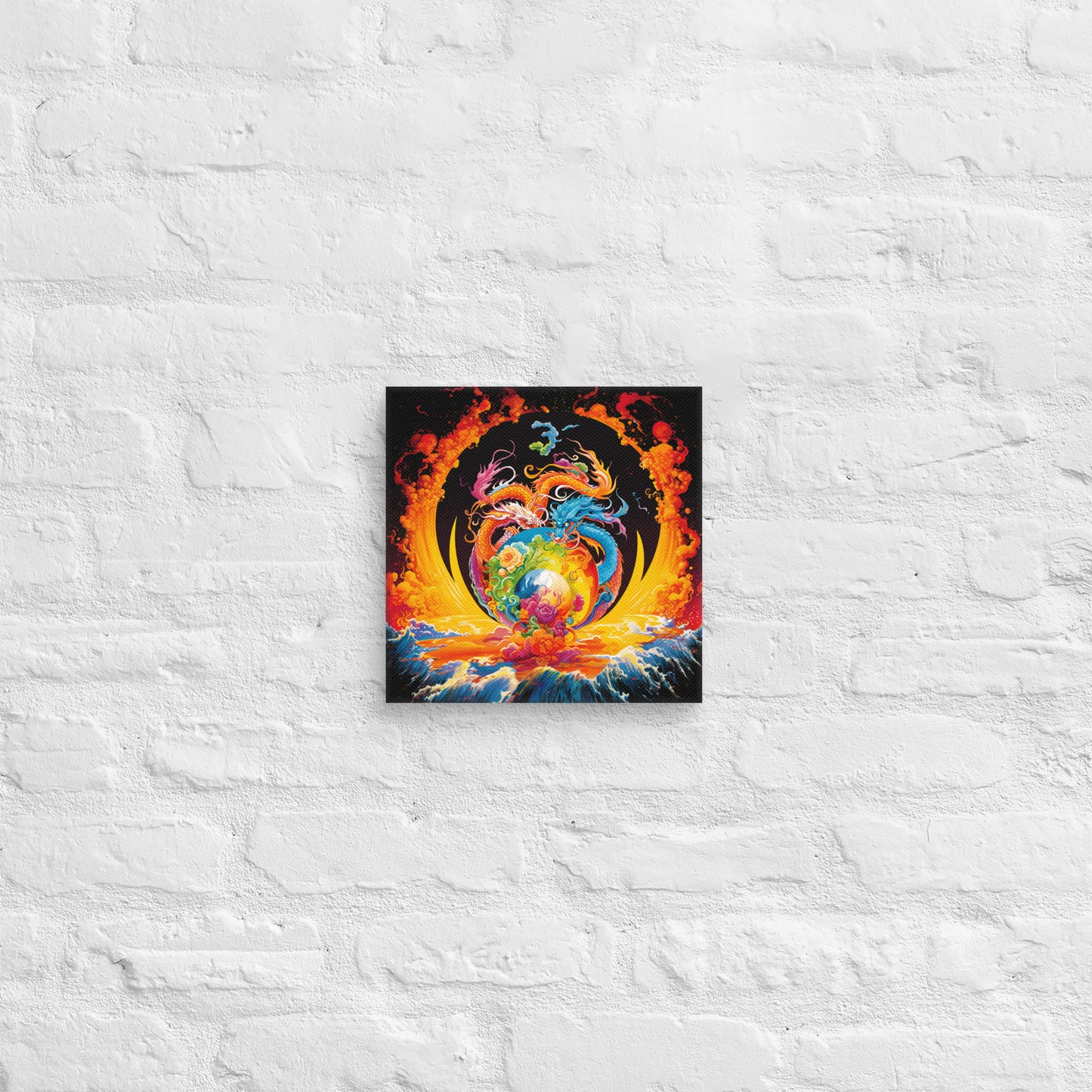 Eternal Harmony: Dual Dragon Canvas Print