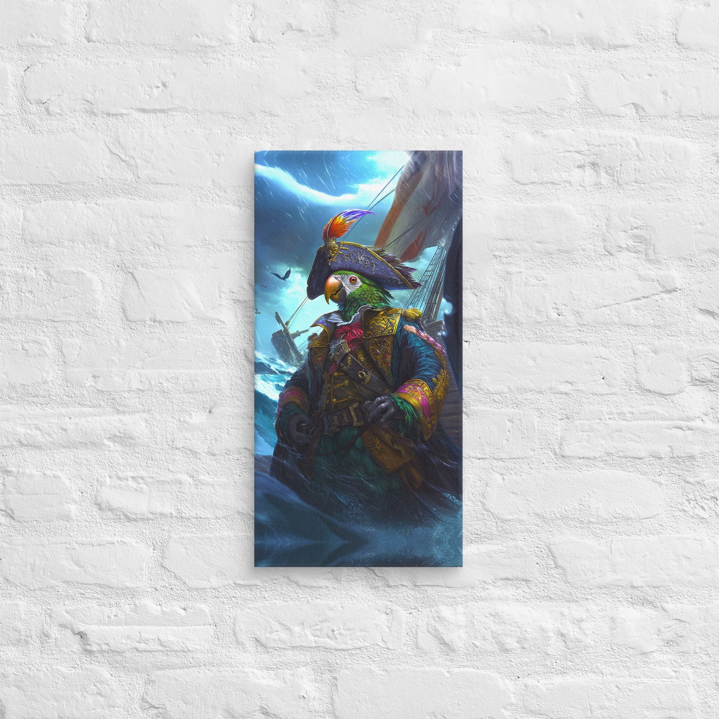 Captain Plume the Pirate Parrot - Canvas Print