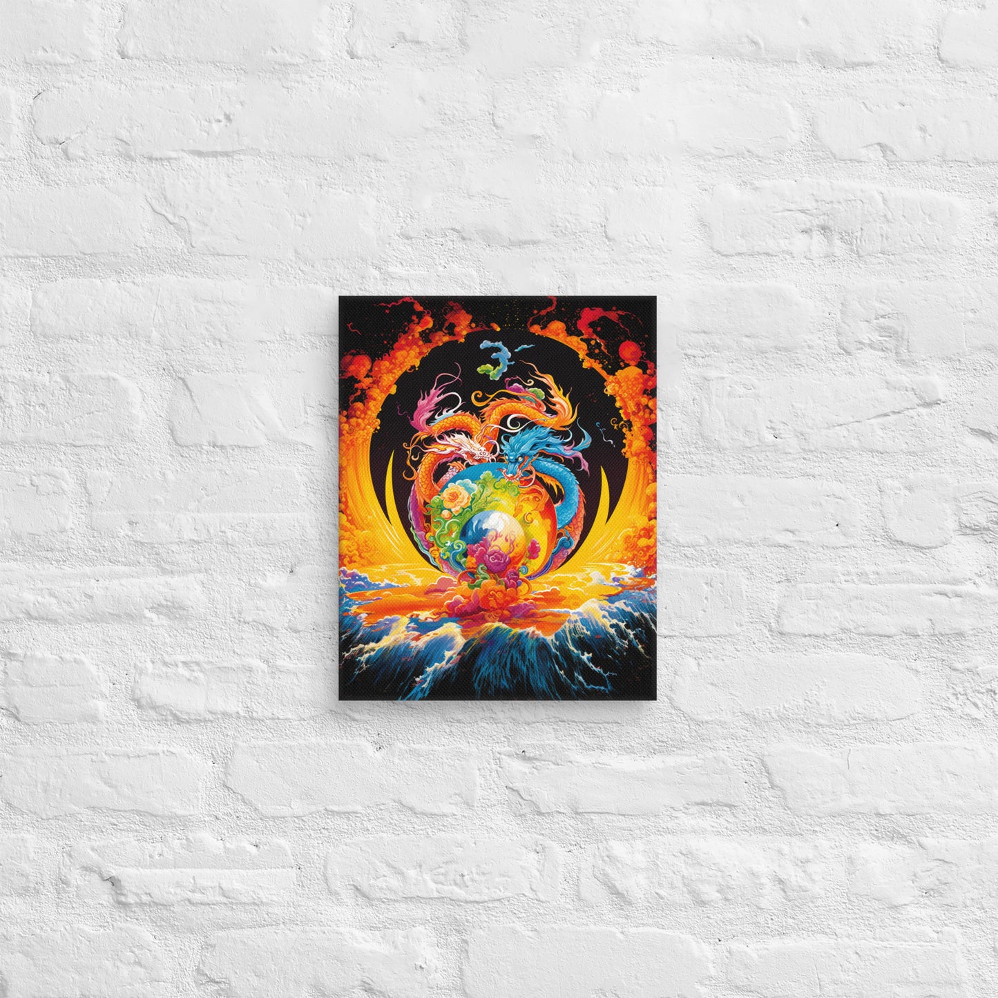 Eternal Harmony: Dual Dragon Canvas Print