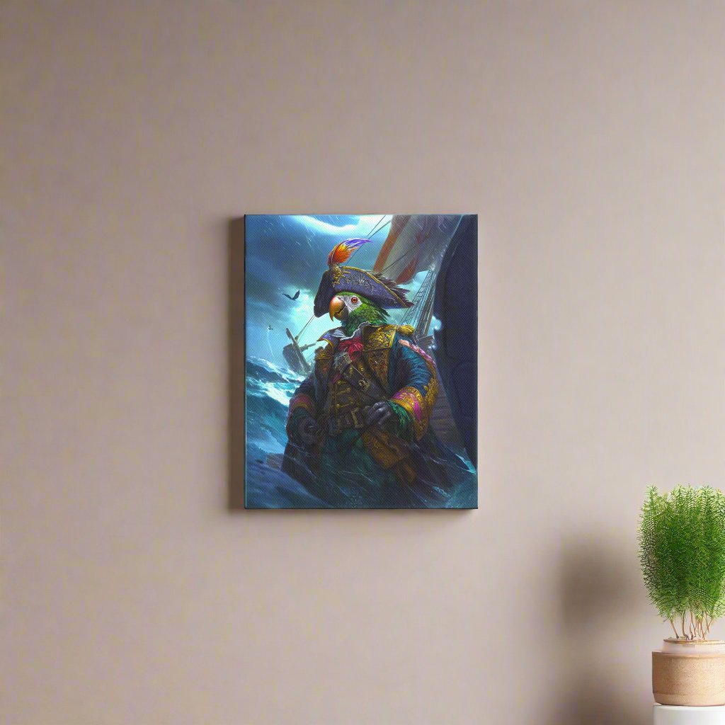 Captain Plume the Pirate Parrot - Canvas Print