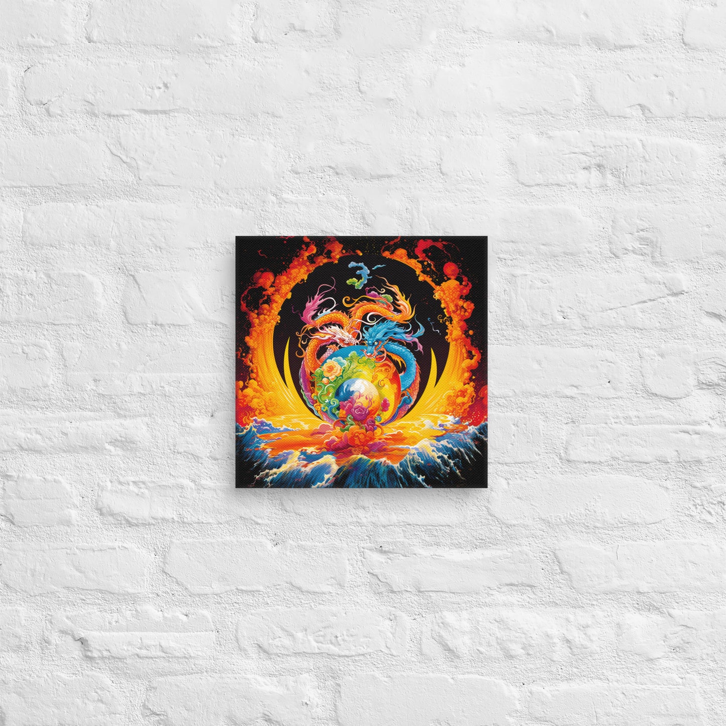 Eternal Harmony: Dual Dragon Canvas Print