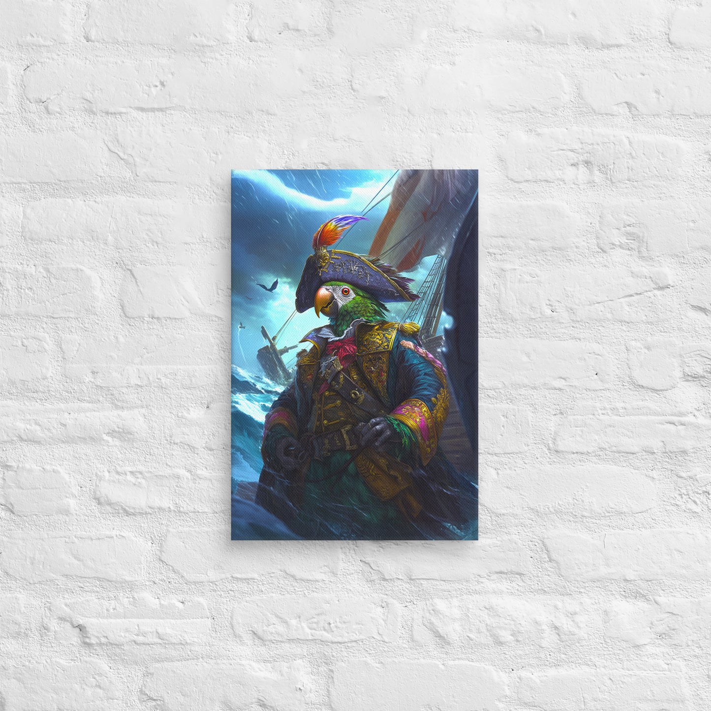 Captain Plume the Pirate Parrot - Canvas Print