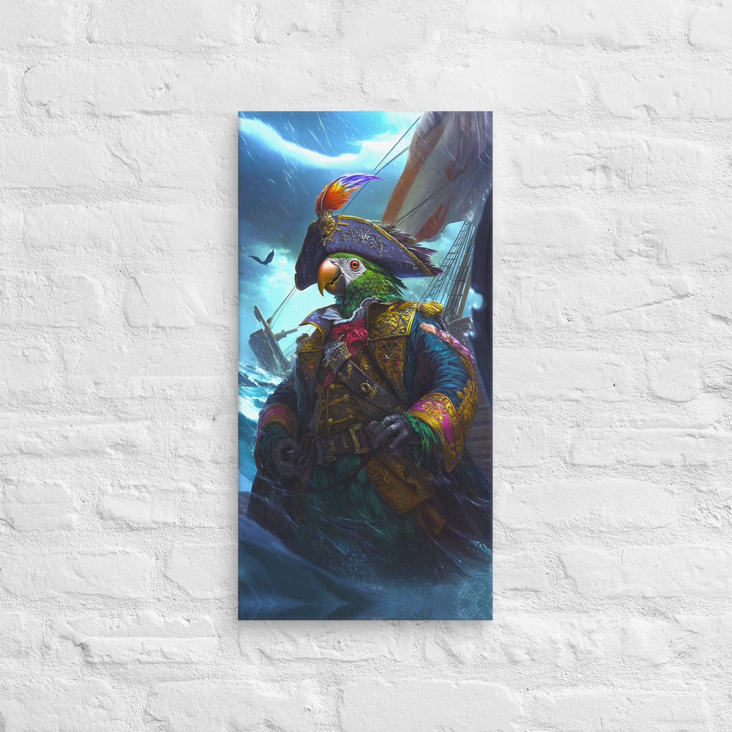 Captain Plume the Pirate Parrot - Canvas Print