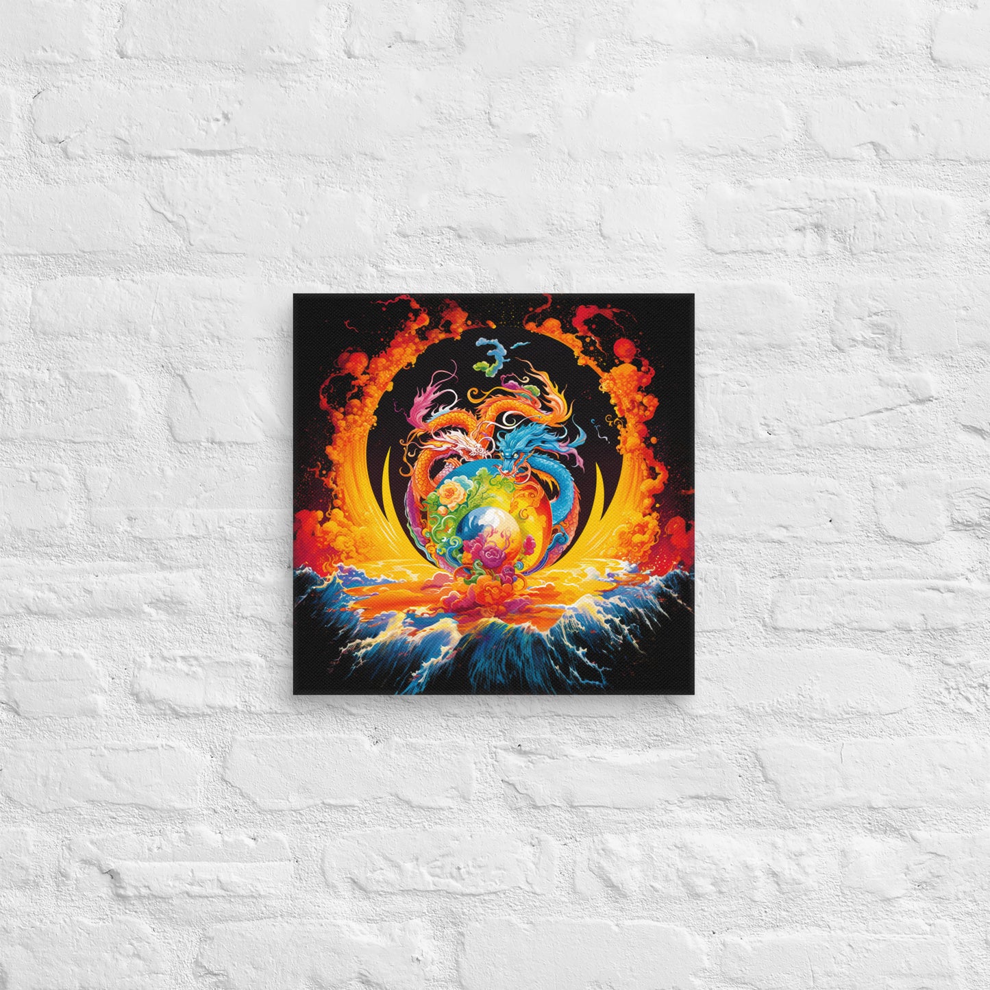 Eternal Harmony: Dual Dragon Canvas Print